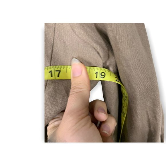 Zara Woman Khaki Linen Waist Tie Blazer Small - Picture 7 of 10